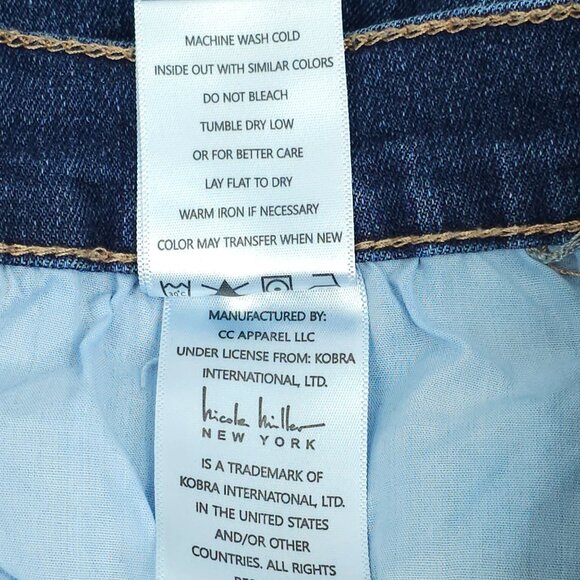 Nicole Miller Jeans Soho High Rise Ankle Skinny Size 14 Stretch Distressed Dark - Picture 10 of 15